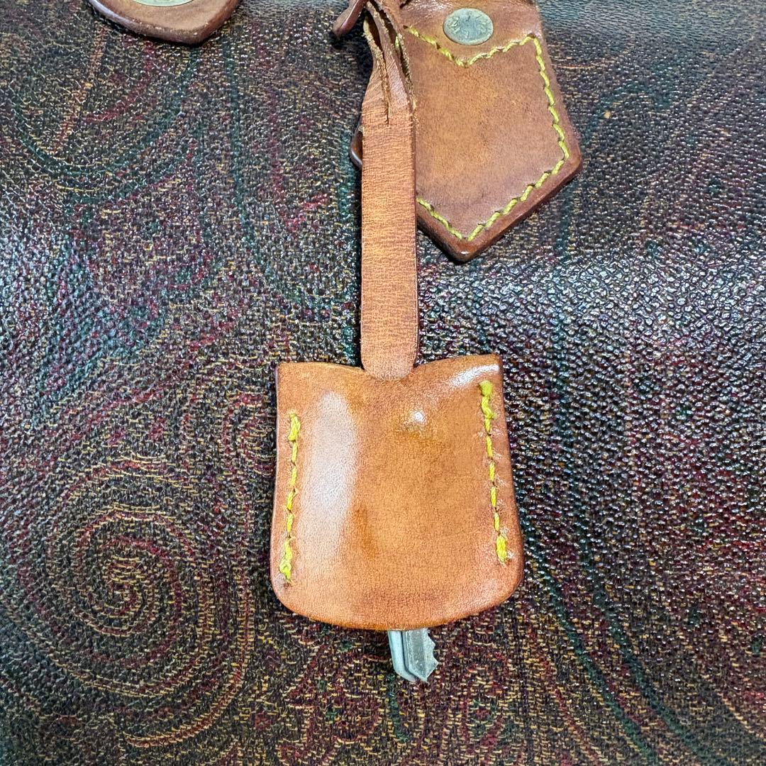 【お値下げ！専用箱&袋付】エトロ/ETROミニボストンバッグ ペイズリー 南京錠