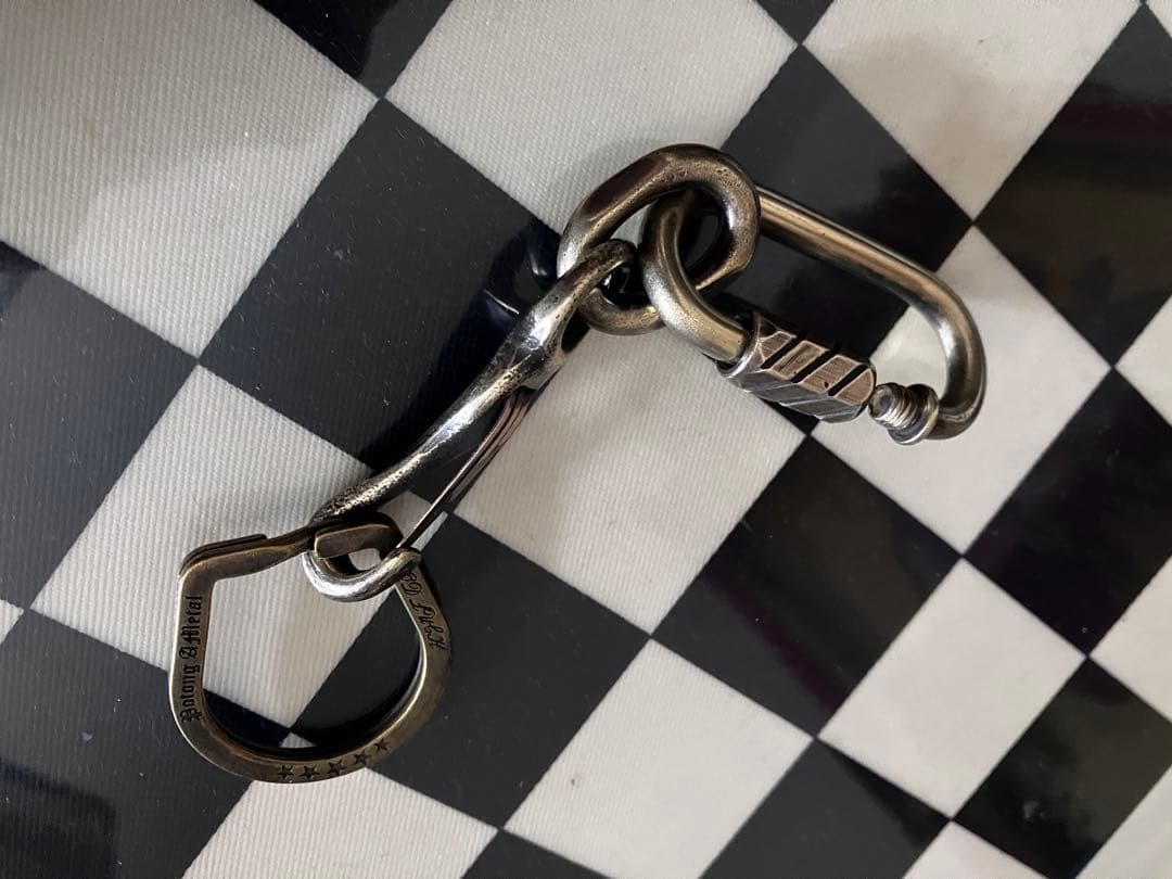 ブラス製刻印入りカラビナ　north&judd製ナスカン使用キーチェーン　新品！