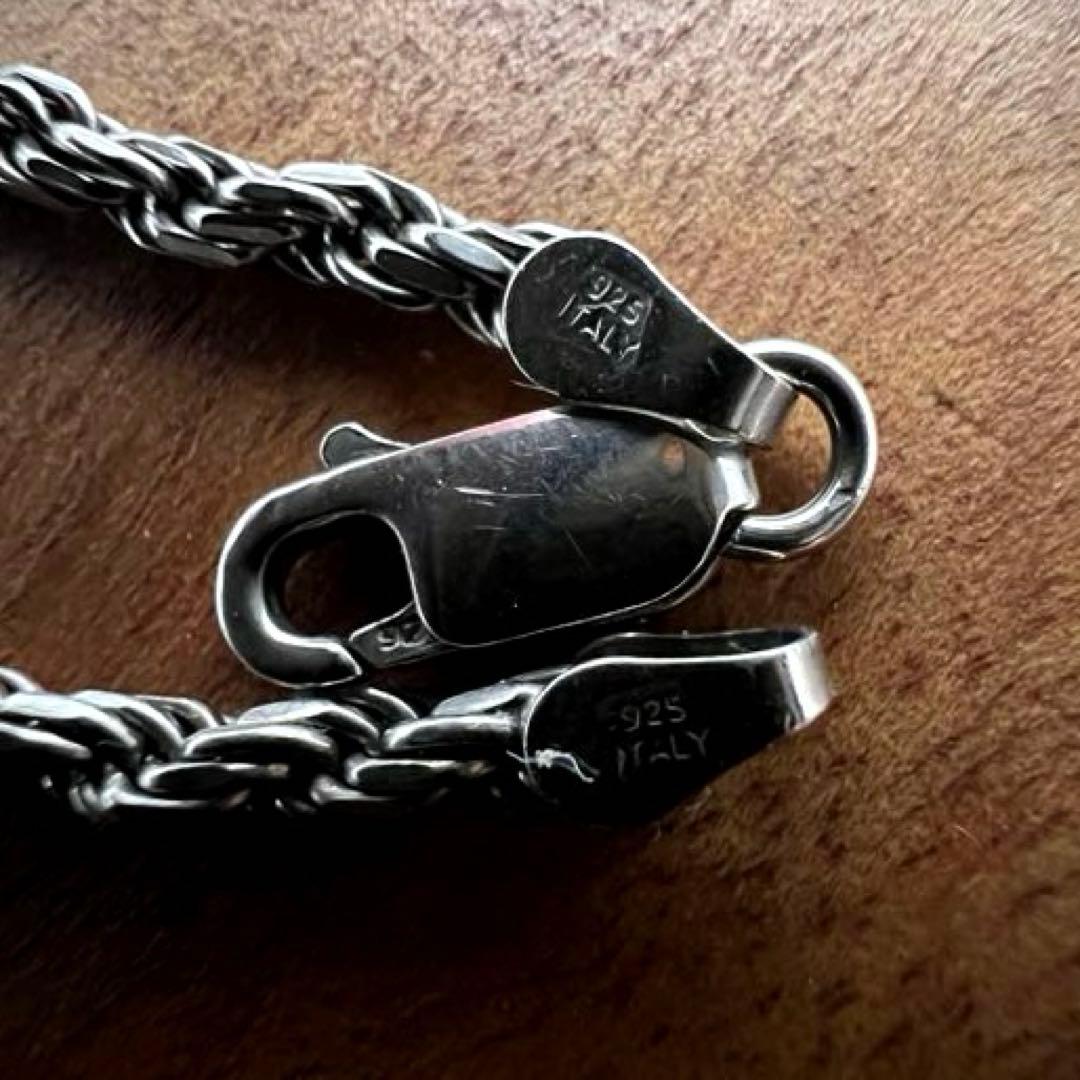 イタリア ヴィンテージ シルバー ツイスト チェーン ブレスレット 925
