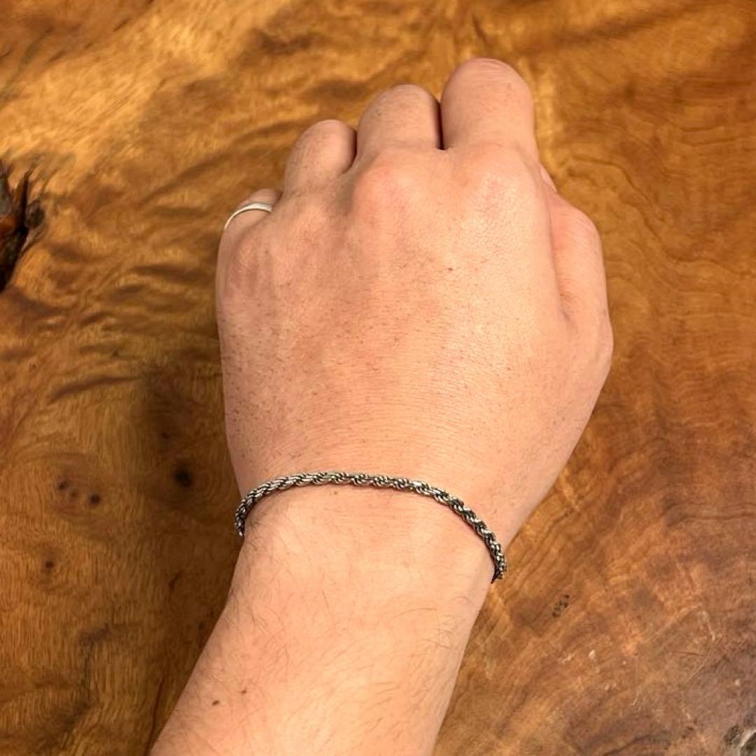 イタリア ヴィンテージ シルバー ツイスト チェーン ブレスレット 925