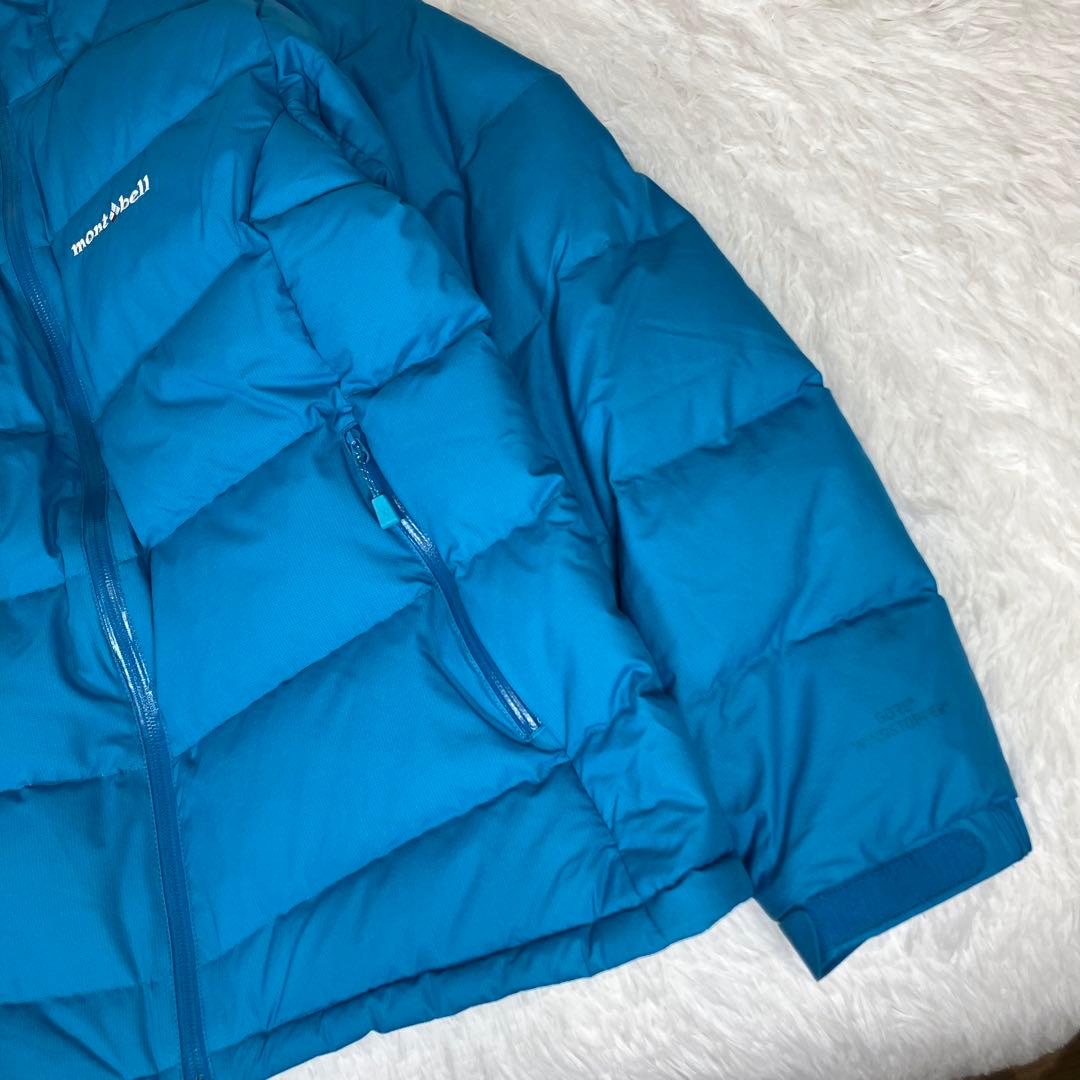 《美品》モンベル パーマフロストライトダウンパーカ ブルー レディースL