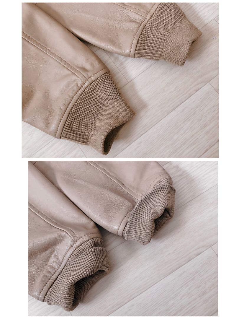 NOBLE　ノーブル　ラムレザー　MA-1 ブルゾン　ダブルファスナー