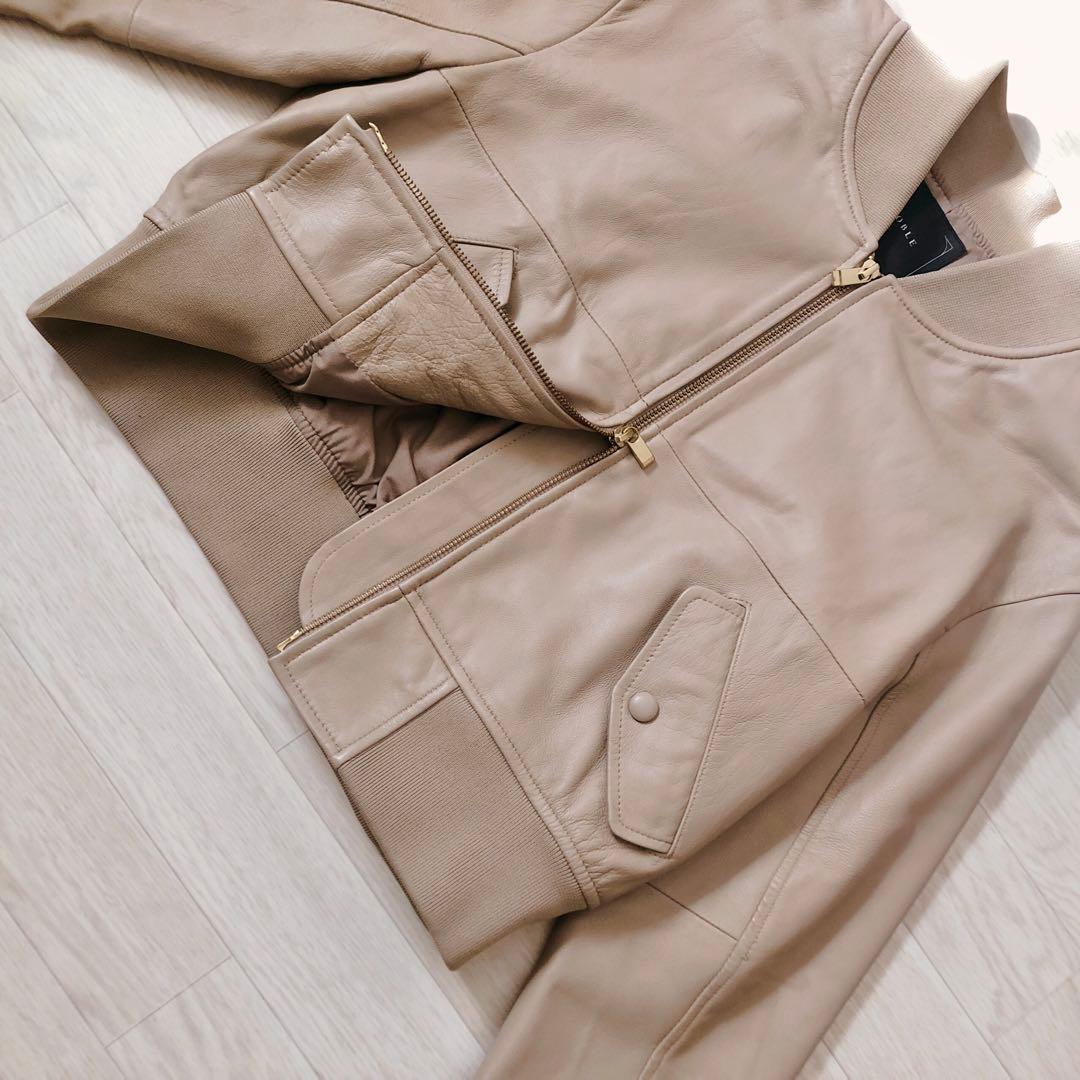 NOBLE　ノーブル　ラムレザー　MA-1 ブルゾン　ダブルファスナー