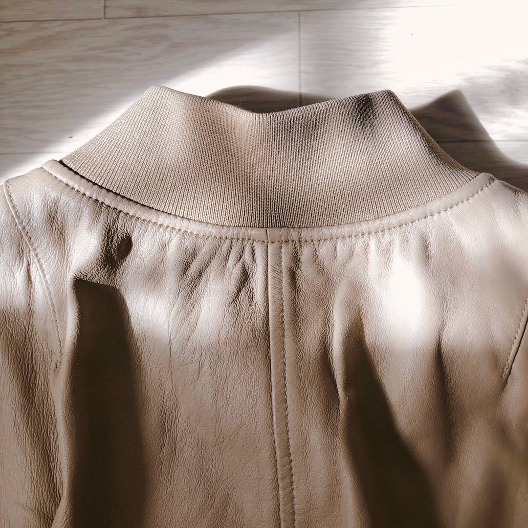 NOBLE　ノーブル　ラムレザー　MA-1 ブルゾン　ダブルファスナー