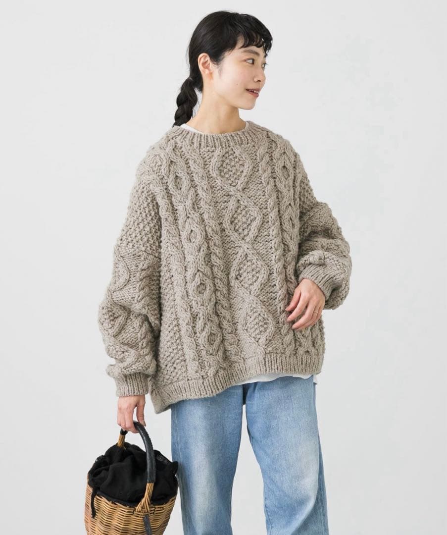 かぐれ　kagure ペルーアランクルーネックニット　ドアーズ　グレー　F