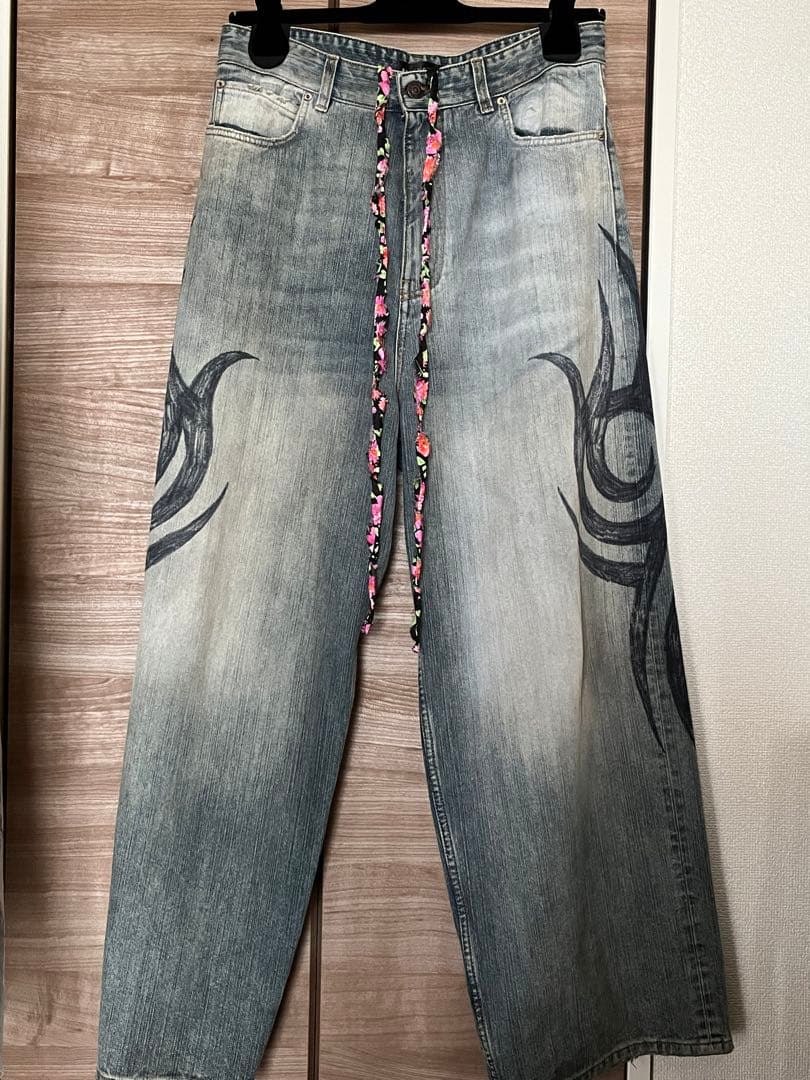 balenciaga 24AW y2k トライバル バギー デニム