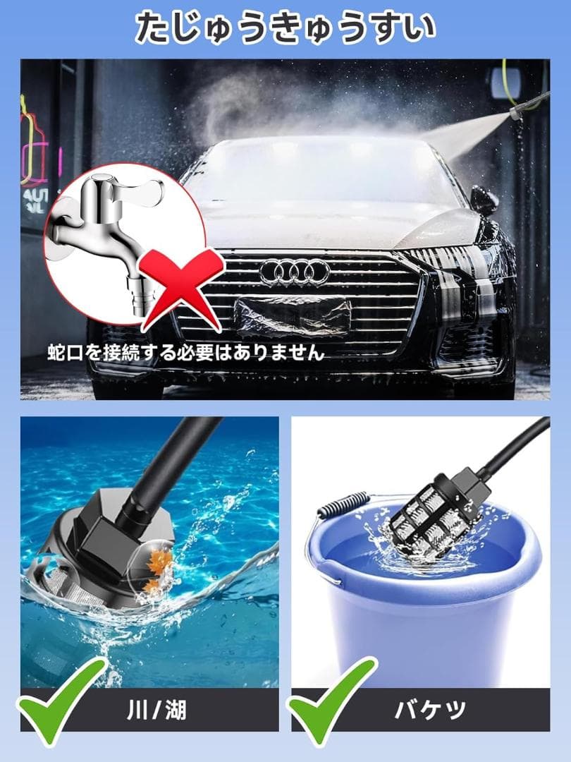 高圧洗浄機 コードレス 充電式 【Talin 洗車店監修 コードレス高圧洗浄機】