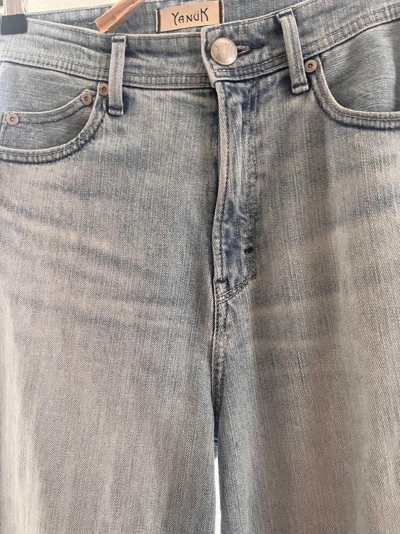 数回着用汚れなし✨ヤヌーク ワイド フレア デニムパンツ 23