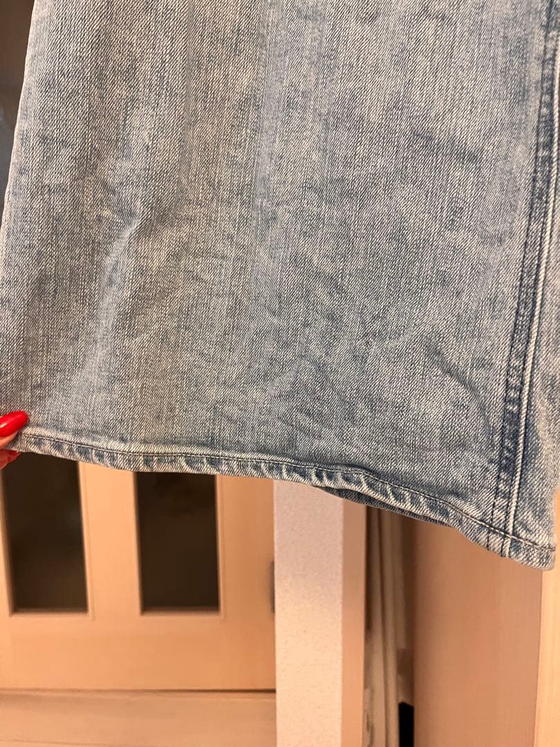 数回着用汚れなし✨ヤヌーク ワイド フレア デニムパンツ 23