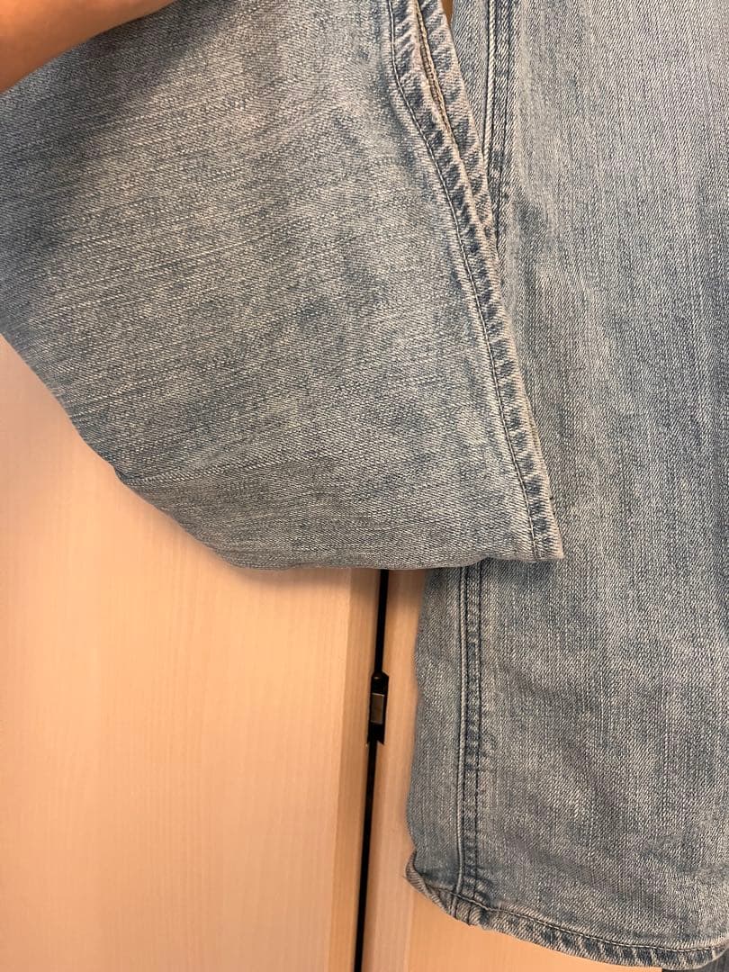 数回着用汚れなし✨ヤヌーク ワイド フレア デニムパンツ 23