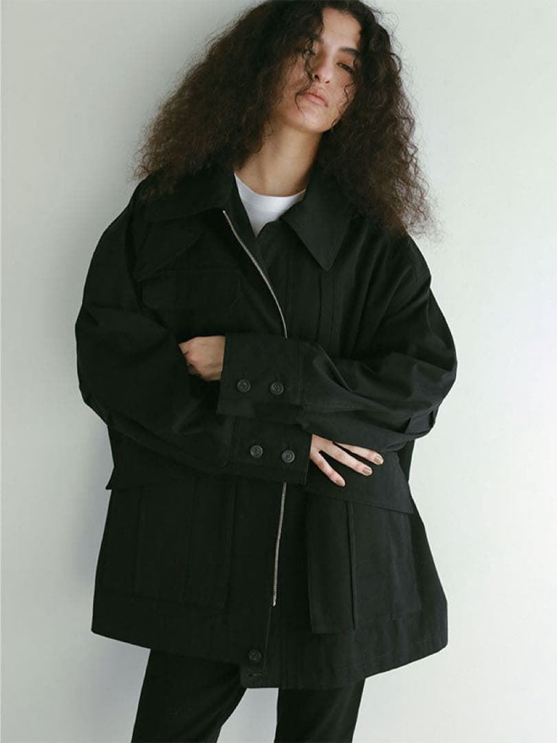 エトレ ETRE TOKYO 新品タグ付 ハイカウントミリタリーコート ブラック