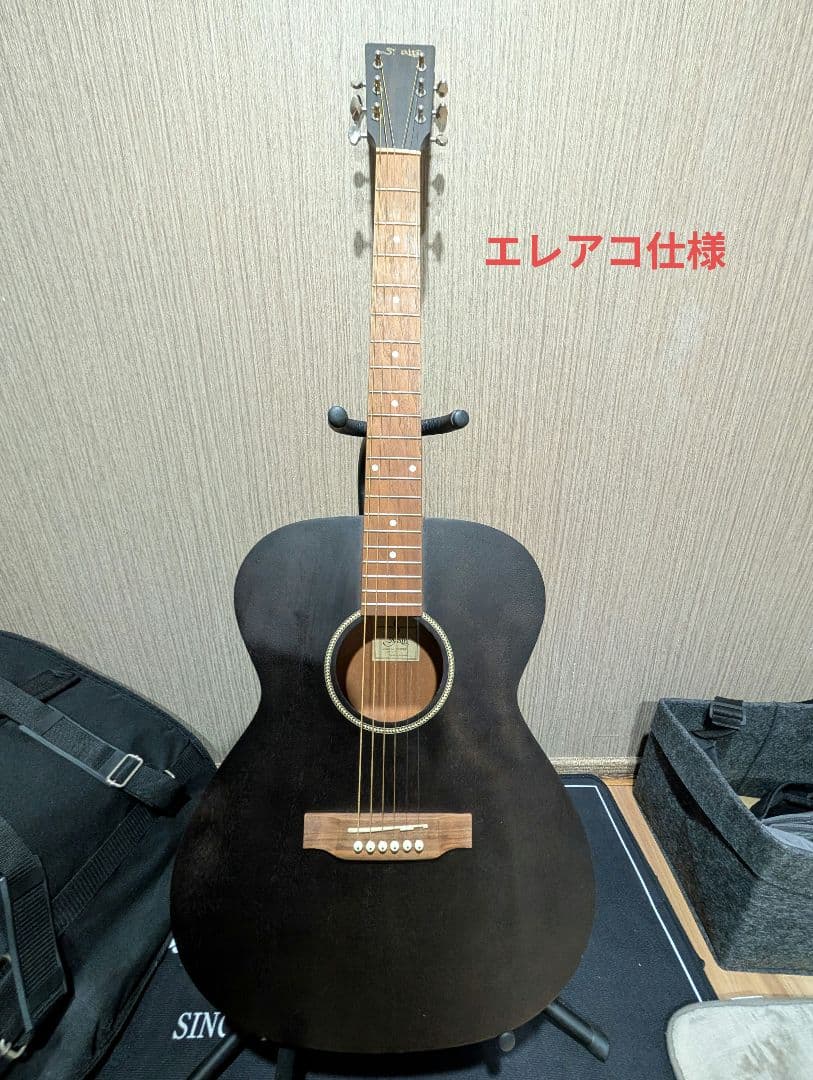 美品/S.yairi YF-04/BLK 改チューナー付エレアコ　ケース付