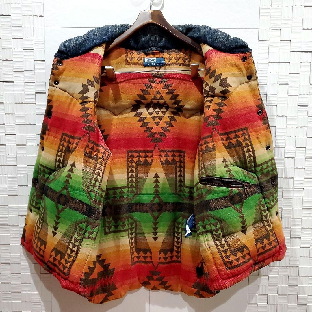 【L】ラルフローレン レザー ダウンベスト