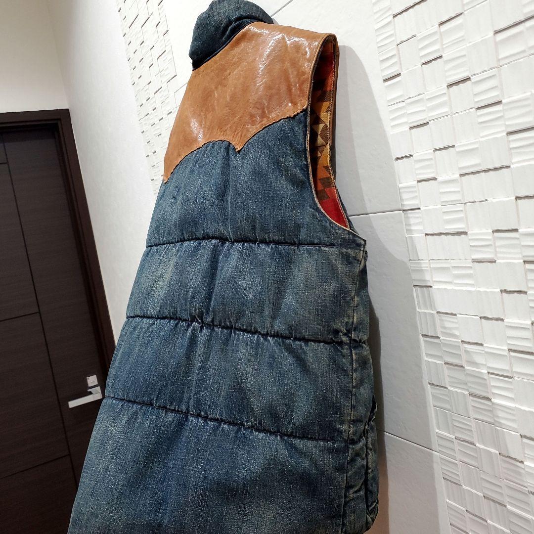 【L】ラルフローレン レザー ダウンベスト