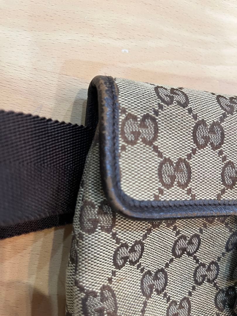 GUCCI GG柄 ウエストポーチ ボディバッグ ベージュ×ブラウン