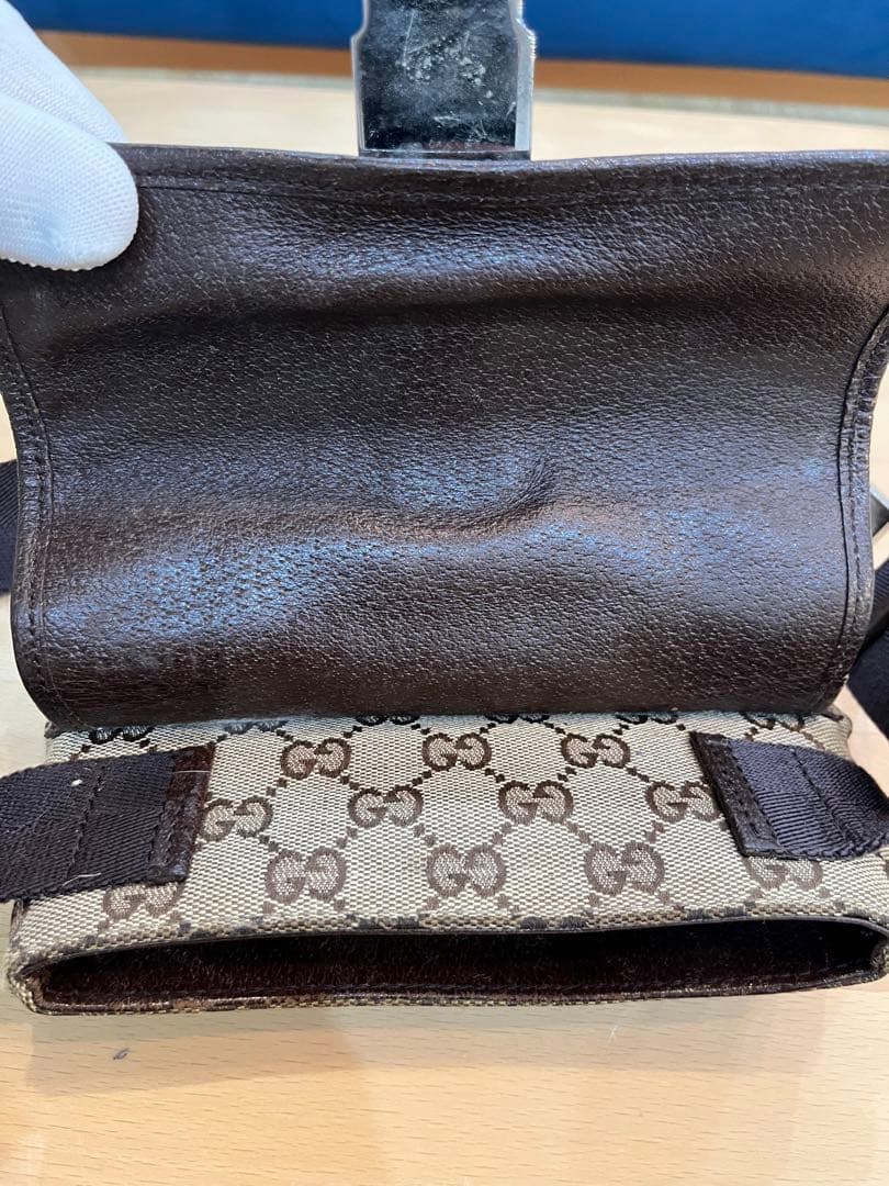 GUCCI GG柄 ウエストポーチ ボディバッグ ベージュ×ブラウン
