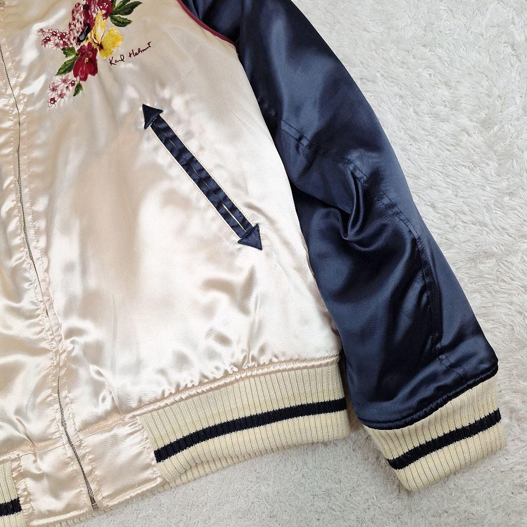 カールヘルム　スカジャン　ボアジャケット　リバーシブル　フラワー　ピストル　L