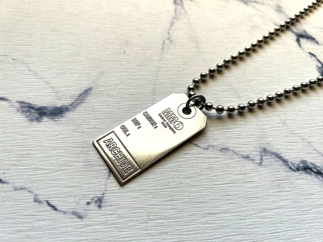 初期【Maison Margiela】MM⑥IDプレートネックレスARCHIVE