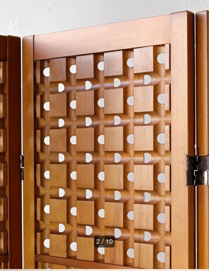 70年代ビンテージ ブナ無垢材 4連パーテーション 仕切り 衝立