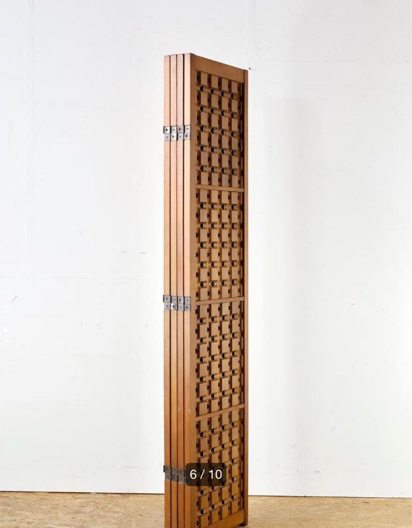 70年代ビンテージ ブナ無垢材 4連パーテーション 仕切り 衝立