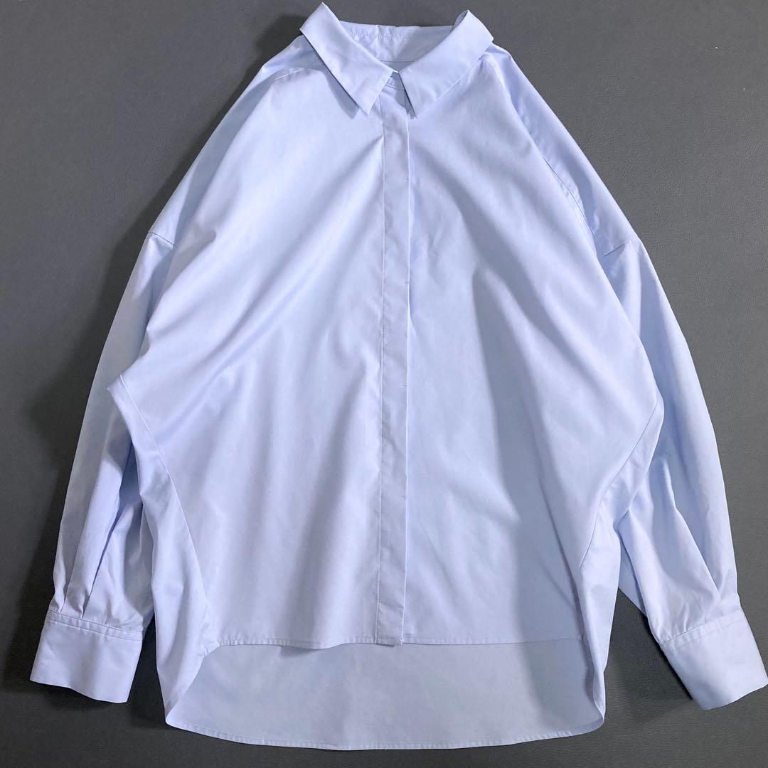 美品 ソージュ コクーンシャツ ブルー 長袖 Mサイズ