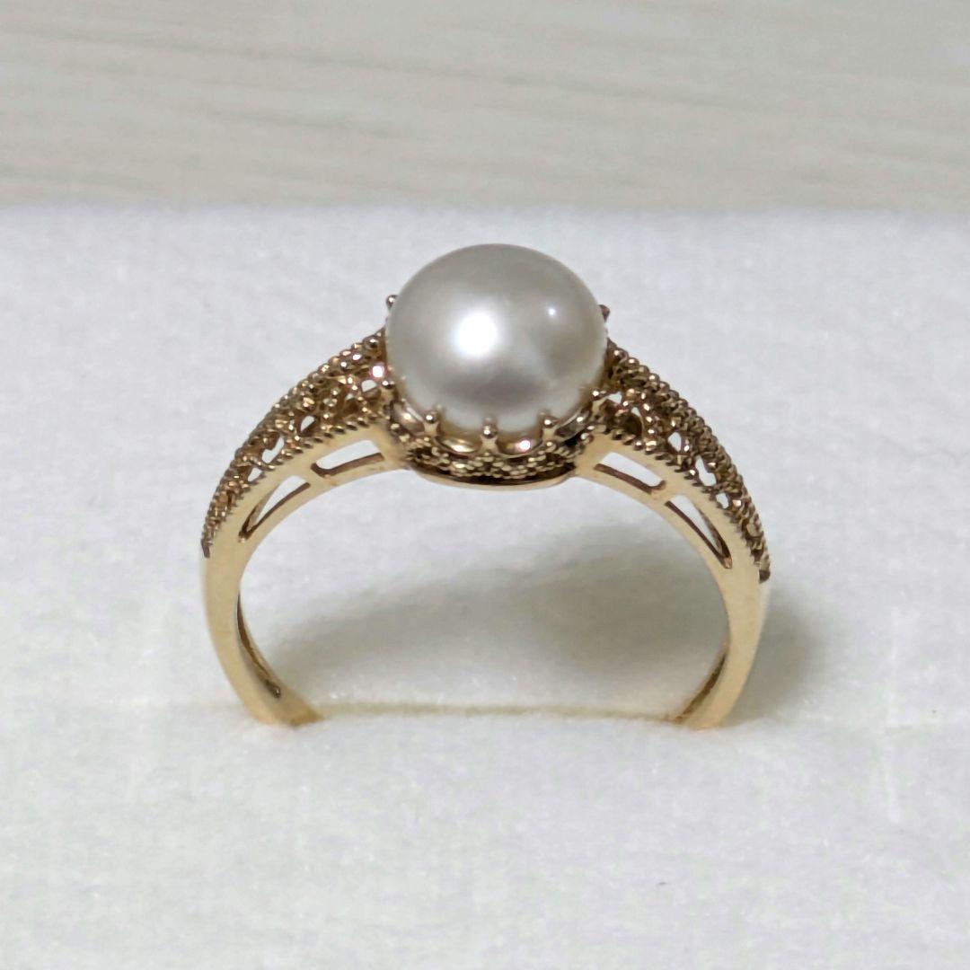 K10 ゴールド パール リング