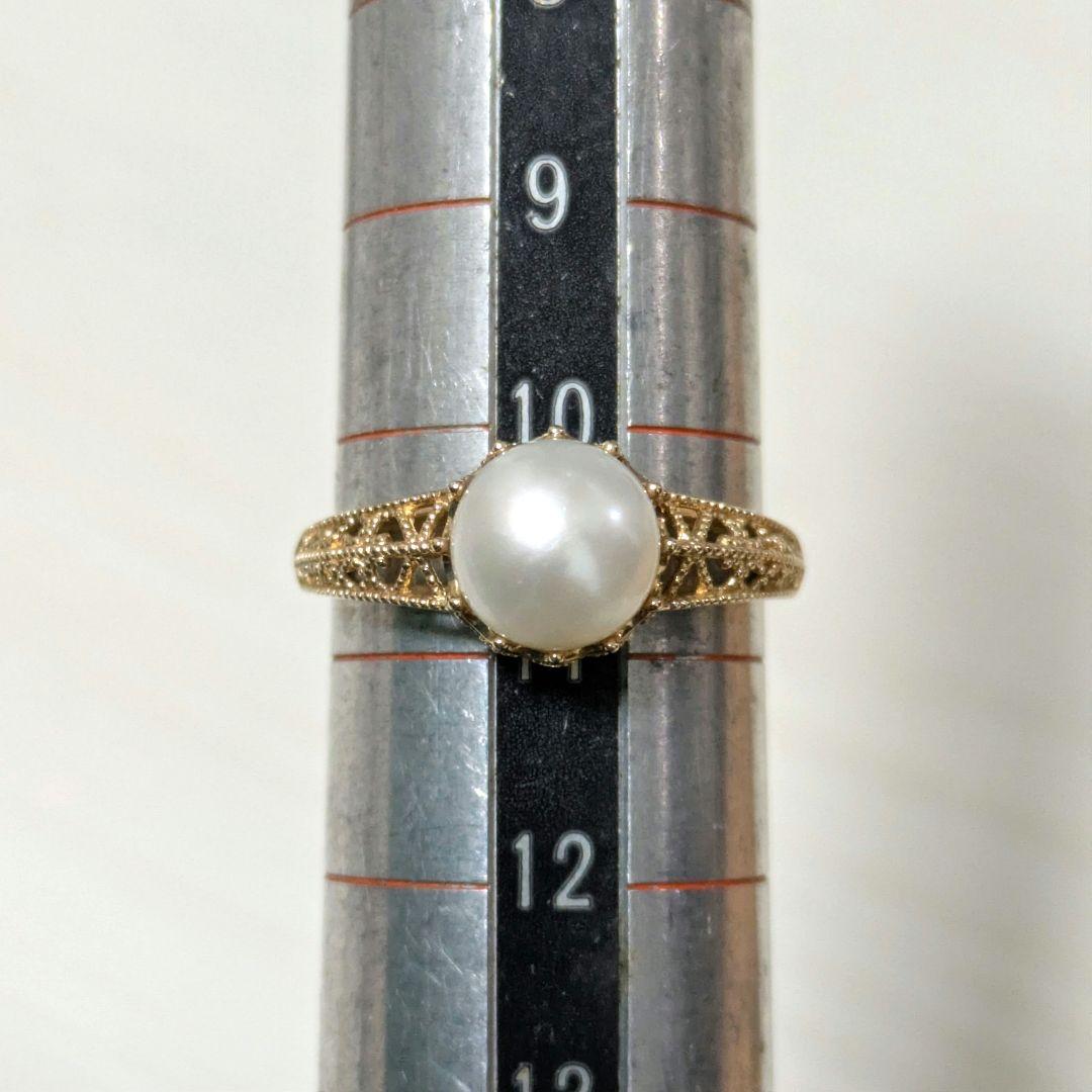 K10 ゴールド パール リング