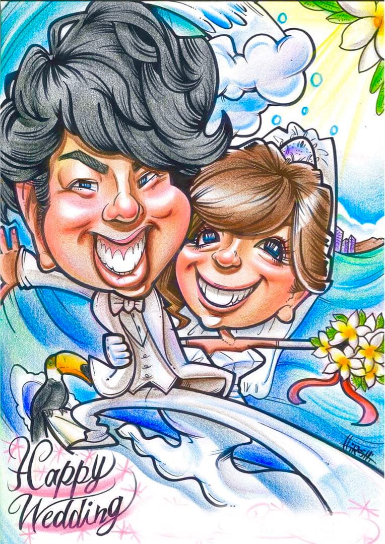 大好評★世界で1枚のオーダーメイド似顔絵★ハイクオリティver★ウェディング