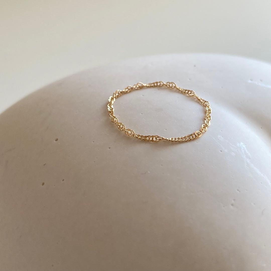 新品❣️18金✨K18 リング チェーンリング 15号 つけっぱなし 即日発送