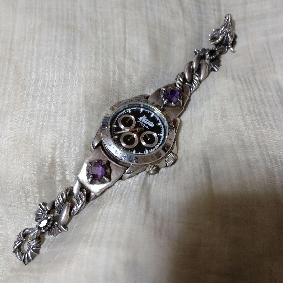 (魚)925シルバー アメジスト 腕時計