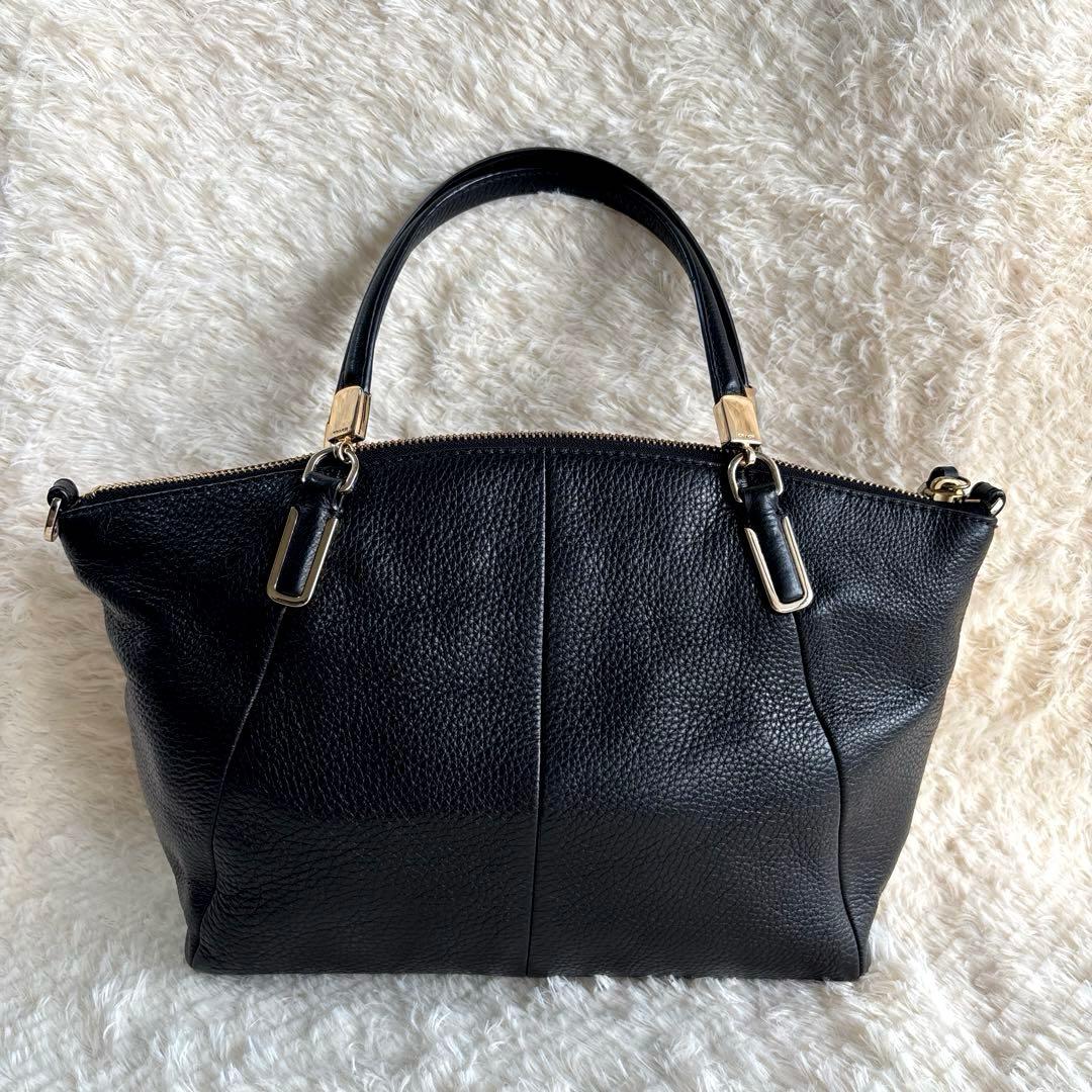 あゆみん美品 コーチ ハンドバッグ ショルダー 2way レザー シボ革