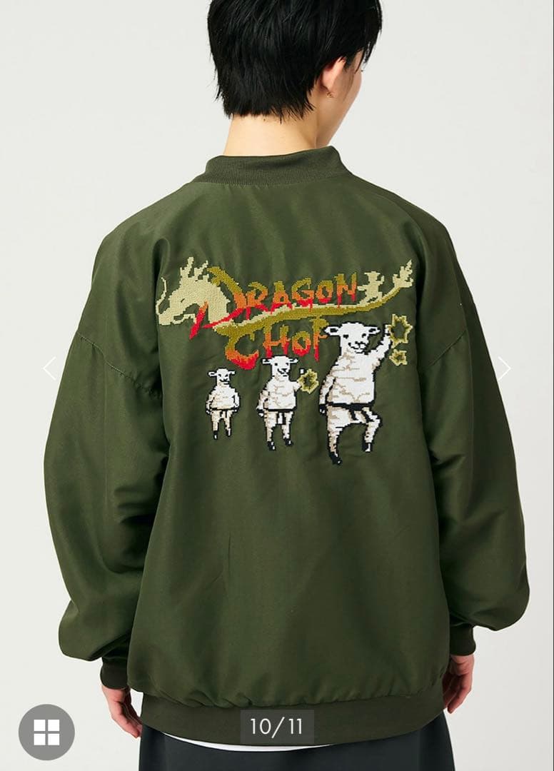 graniph グラニフ　ドラゴンラムチョップドロップショルダーブルゾン　L