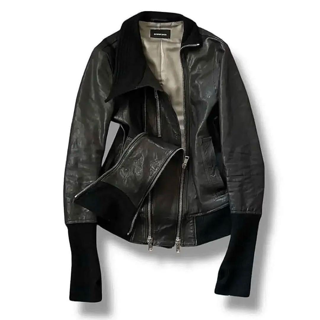 ジャケット・アウター 00s DEFORMATION GIMMICK LEATHER JACKET