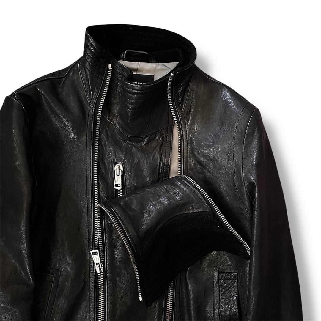ジャケット・アウター 00s DEFORMATION GIMMICK LEATHER JACKET