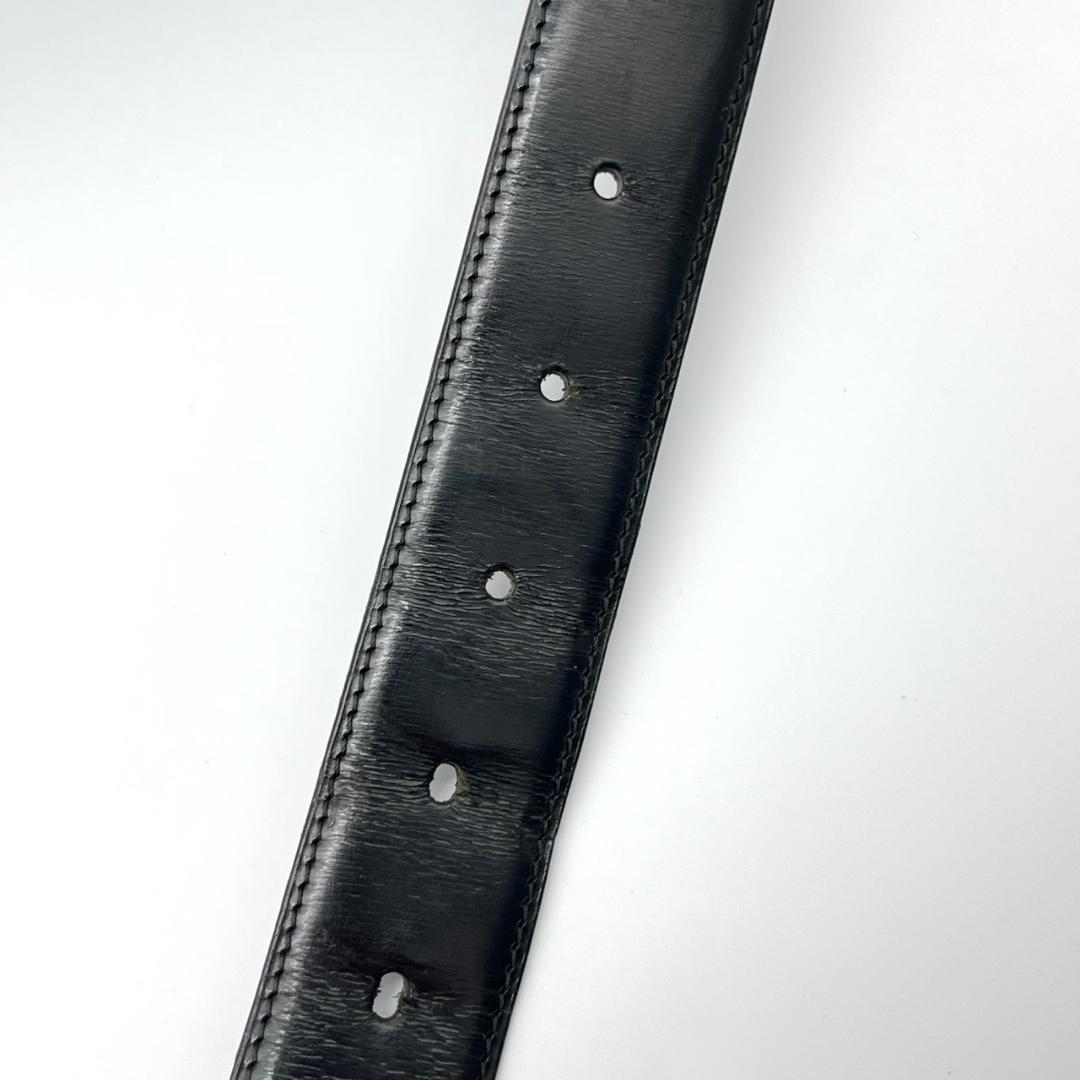 カルティエ ベルト マストライン ブラック ロゴ金具 ゴールド メンズ レザー