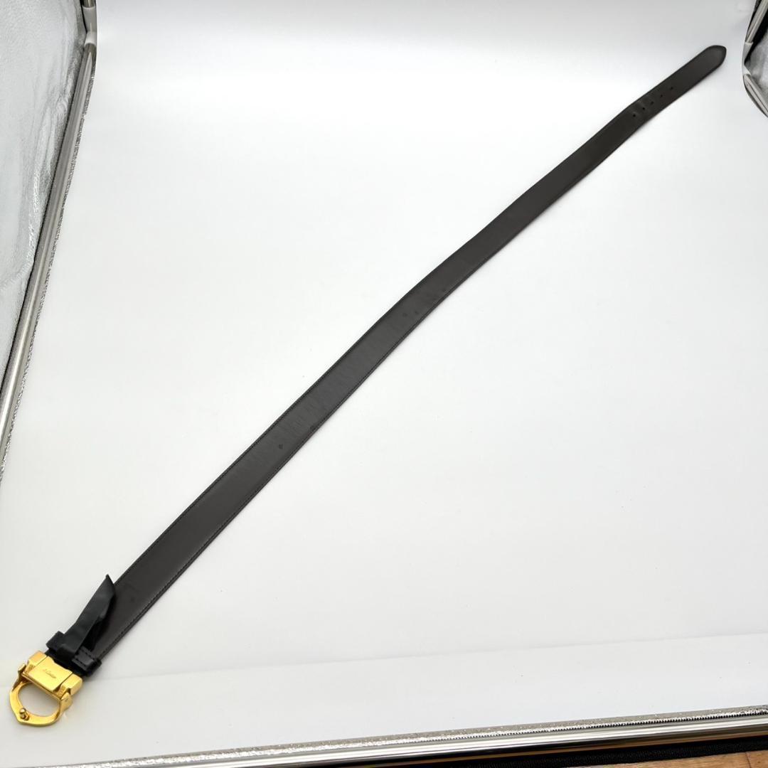 カルティエ ベルト マストライン ブラック ロゴ金具 ゴールド メンズ レザー