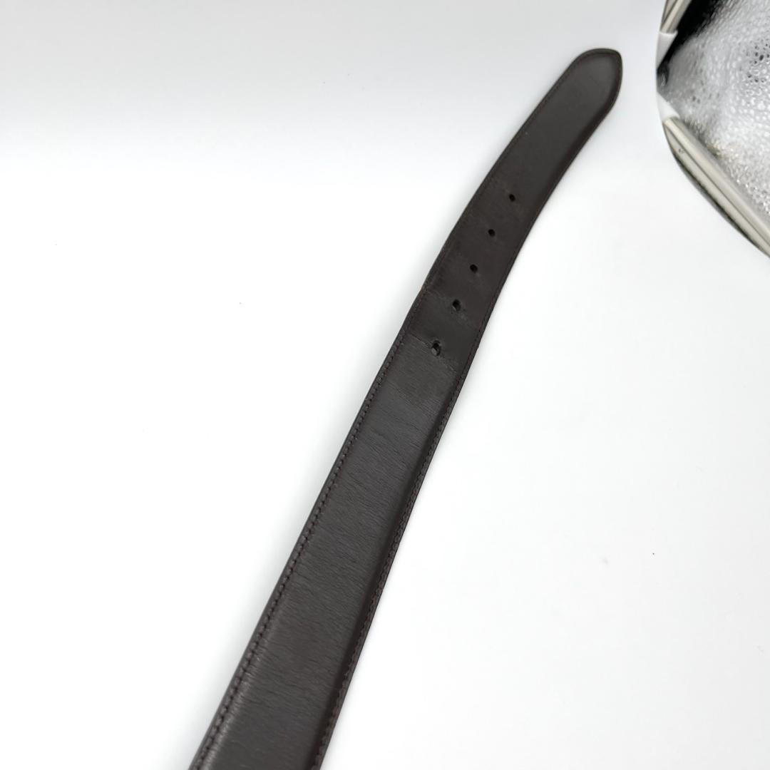 カルティエ ベルト マストライン ブラック ロゴ金具 ゴールド メンズ レザー