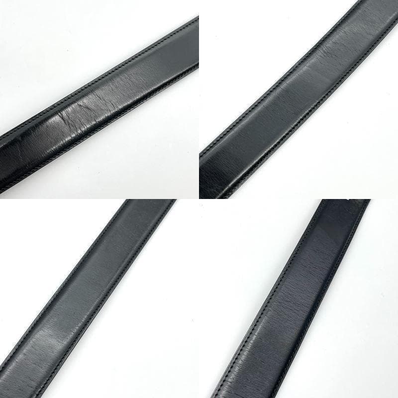 カルティエ ベルト マストライン ブラック ロゴ金具 ゴールド メンズ レザー