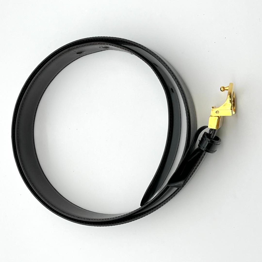 カルティエ ベルト マストライン ブラック ロゴ金具 ゴールド メンズ レザー