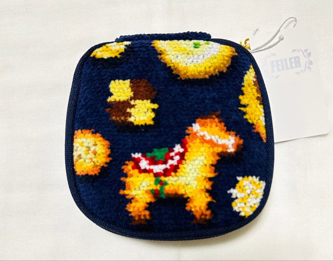 フェイラー FEILER フィーカタイム　ミラーポーチ　ネイビー【WEB限定】