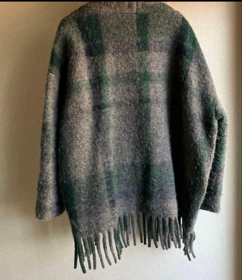 値下げ【美品】plantation ビッグチェックフリンジ　コート