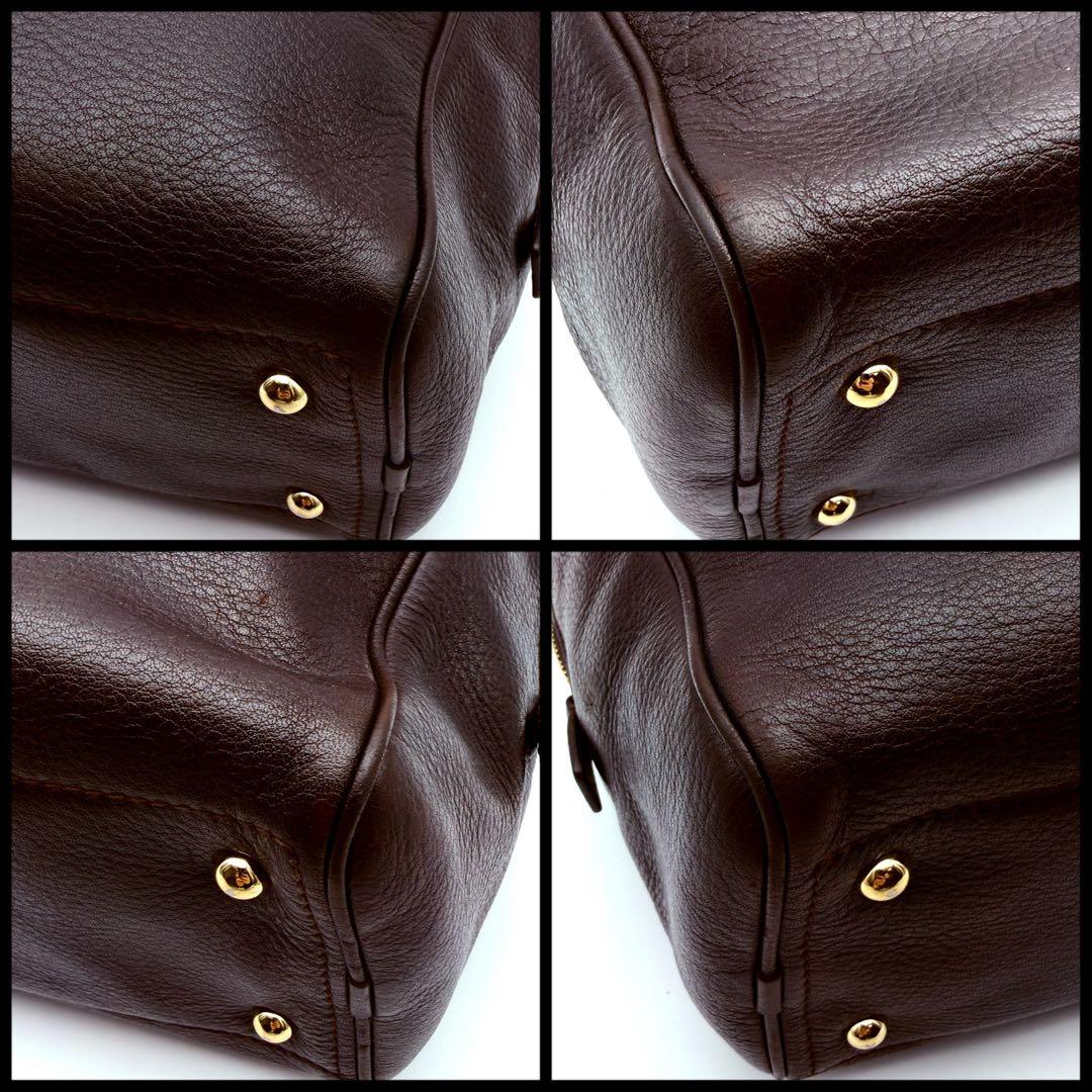 【美品】LOEWE ロエベ　ヘリテージ　ミニボストンバッグ　レザー　ロゴ