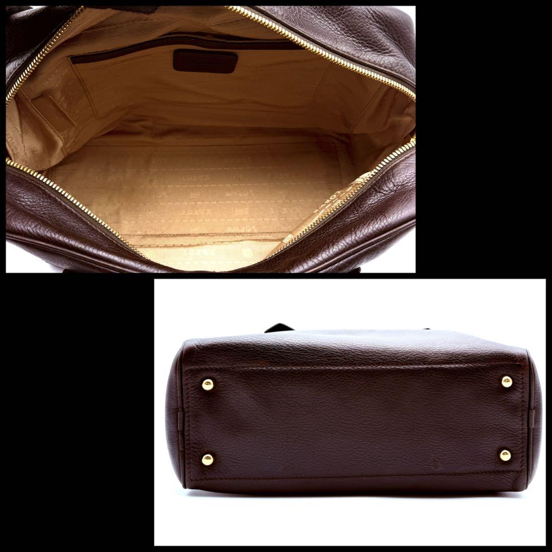 【美品】LOEWE ロエベ　ヘリテージ　ミニボストンバッグ　レザー　ロゴ