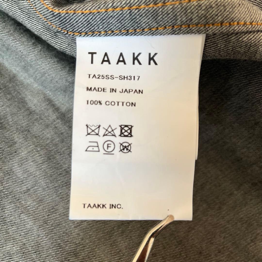 【未使用タグ付き】TAAKK ターク 25SS 刺繍デニムシャツ サイズ1 長袖