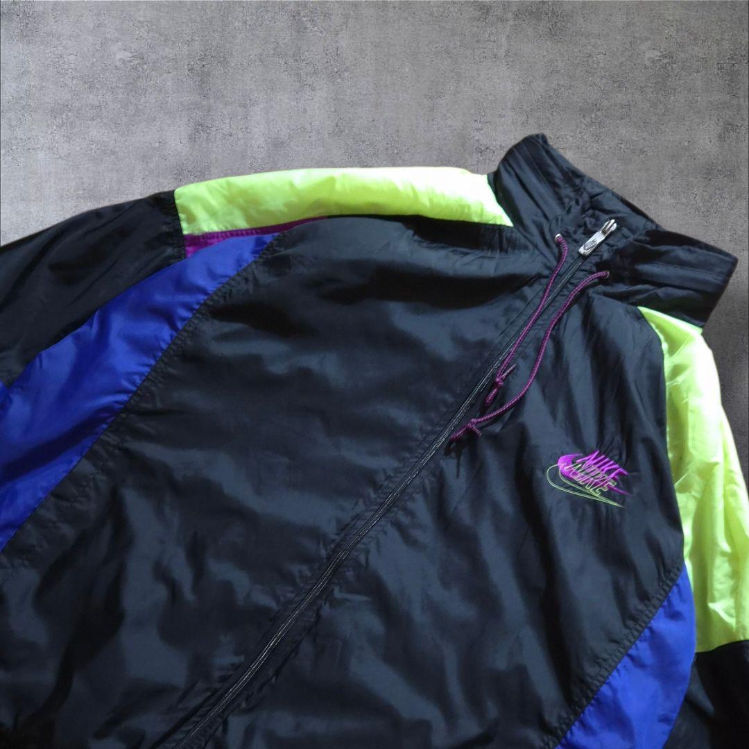 90s 銀タグ NIKE ナイキ ナイロンジャケット スウッシュ刺繍ロゴ