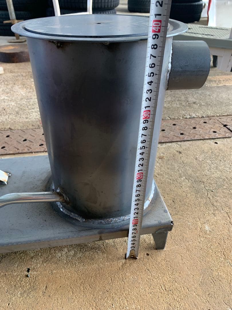 廃油ストーブ 煙突アダプタ付き　耐熱塗装　80mm、100mm煙突使えます。