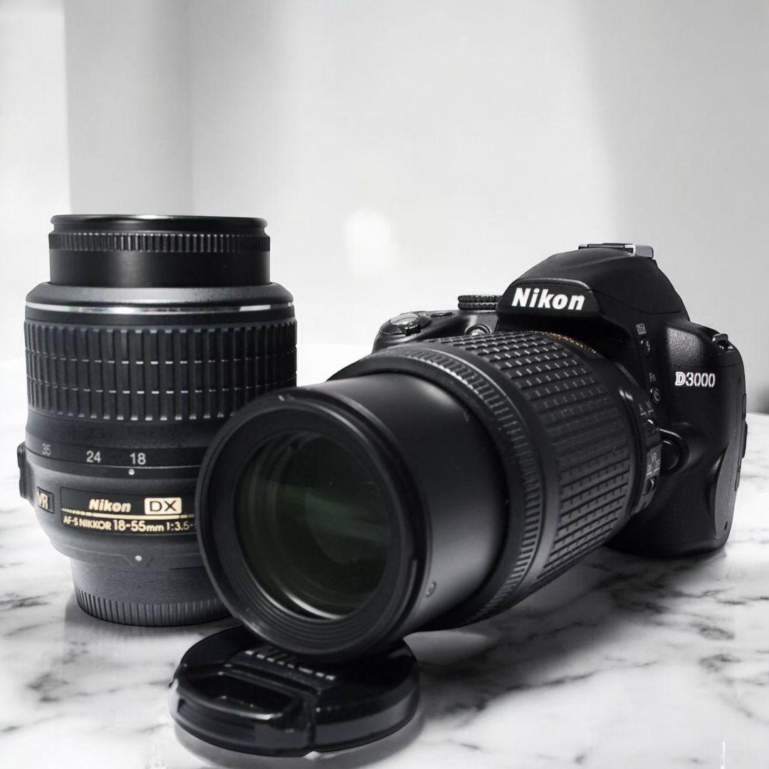 ♥一眼デビュー応援♥Nikon D3000♥ AF-S標準＆望遠セット Wレンズ