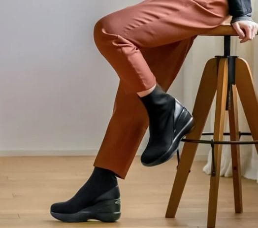 Fluffy様　足長効果抜群　10cmヒール　ニットブーツ　中敷きふかふか