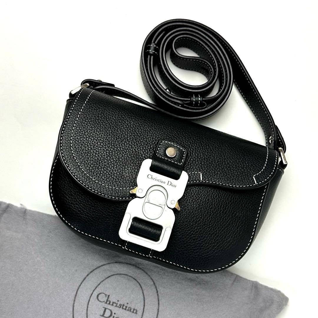 極美品■ディオール　サドル　ショルダーバッグ　メッセンジャー　ミニ　カーフレザー