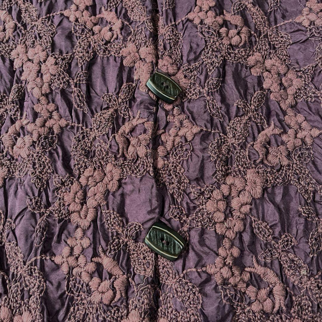 Reve de MIYACO ☆絹100% 総刺繍ブラウス 羽織り☆Fサイズ